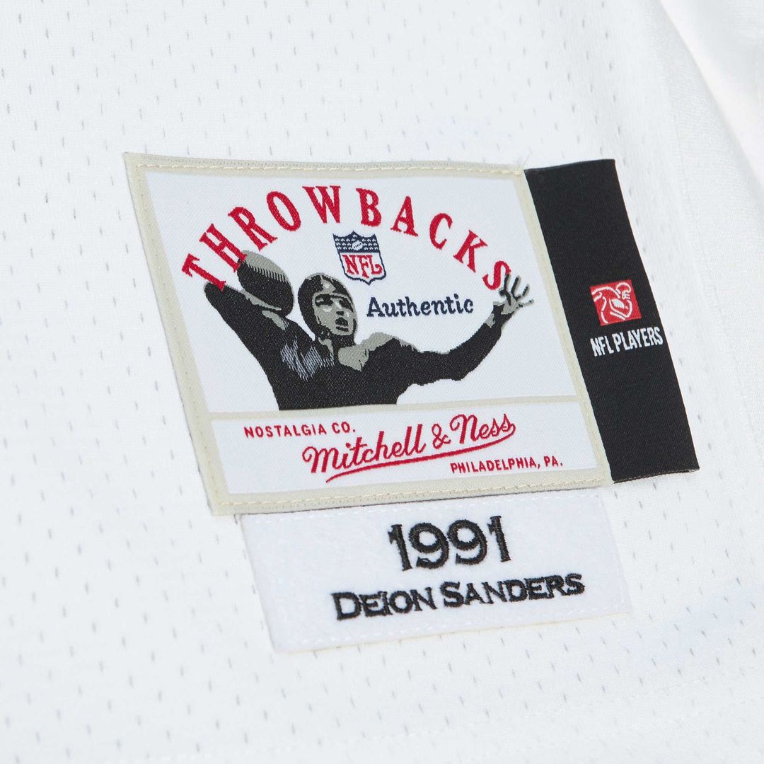 Deion Sanders Atlanta Falcons 1991 Mitchell & Ness White Authentic Throwback Retired Player Jersey