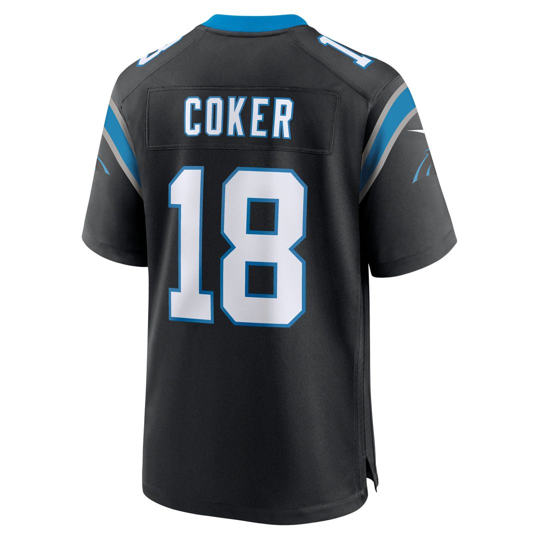 Jalen Coker Carolina Panthers Nike Black Team Game Jersey