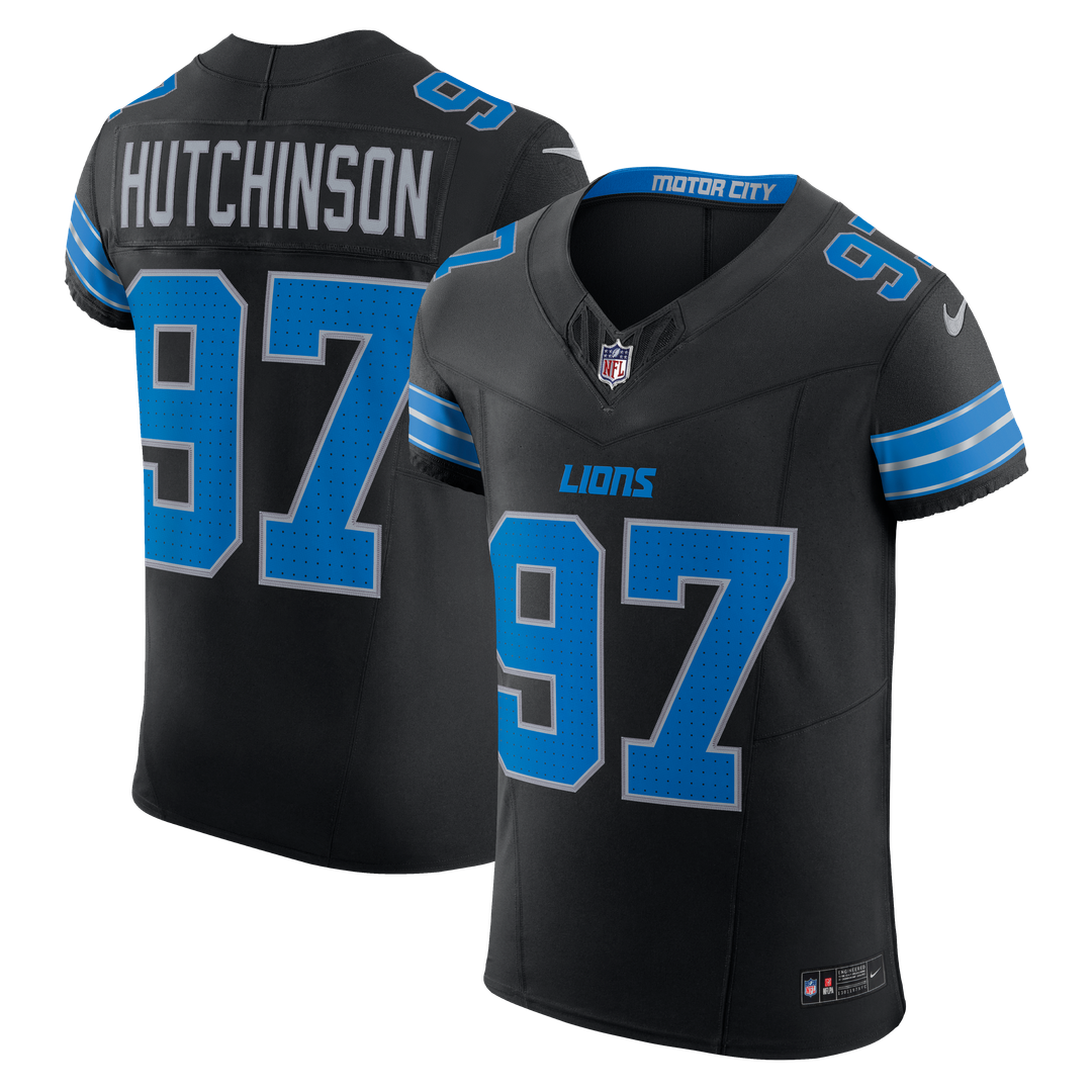 Aidan Hutchinson Detroit Lions Nike Black Alternate Vapor F.U.S.E. Elite Jersey