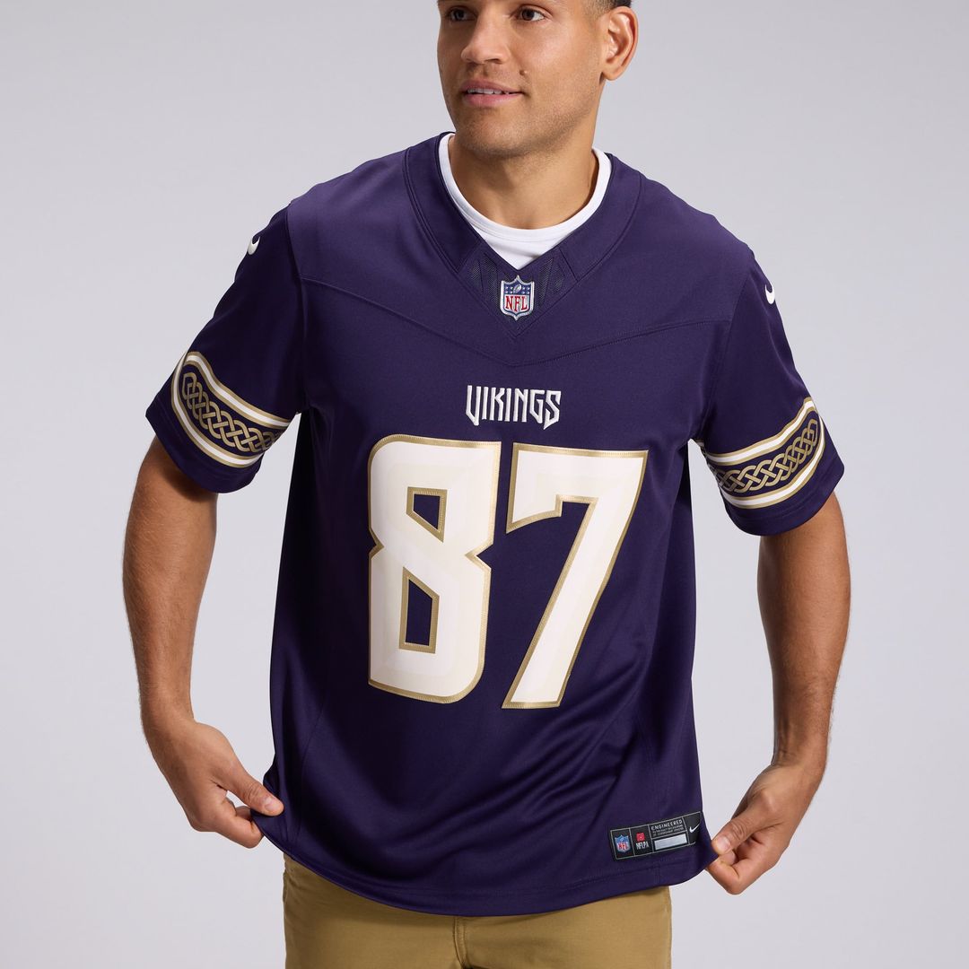 T.J. Hockenson Minnesota Vikings Nike Purple 2026 Rivalries Collection Stitched Limited Jersey