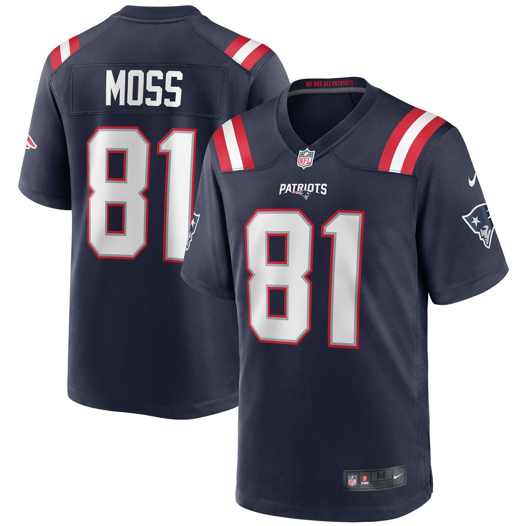 Randy Moss New England Patriots Nike Navy Game Retired Player Jersey