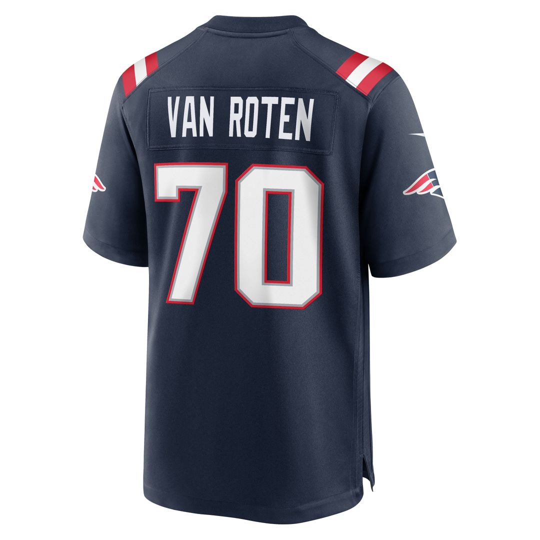 Greg Van Roten New England Patriots Nike Navy Team Game Jersey