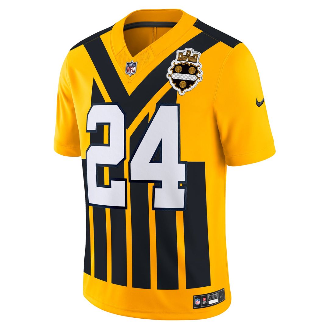 Joey Porter Jr. Pittsburgh Steelers Nike Gold Alternate 1933 Throwback Vapor F.U.S.E. Limited Jersey