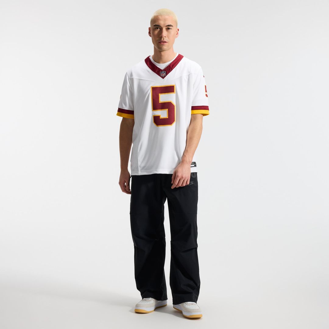 Jayden Daniels Washington Commanders Nike White Vapor F.U.S.E. Stitched Limited Jersey