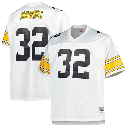 Franco Harris Pittsburgh Steelers Mitchell & Ness White Big & Tall 1976 Retired Player Replica Jersey