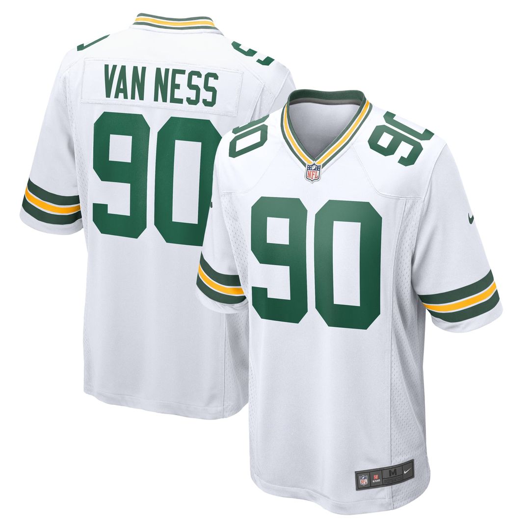 Lukas Van Ness Green Bay Packers Nike White Game Jersey