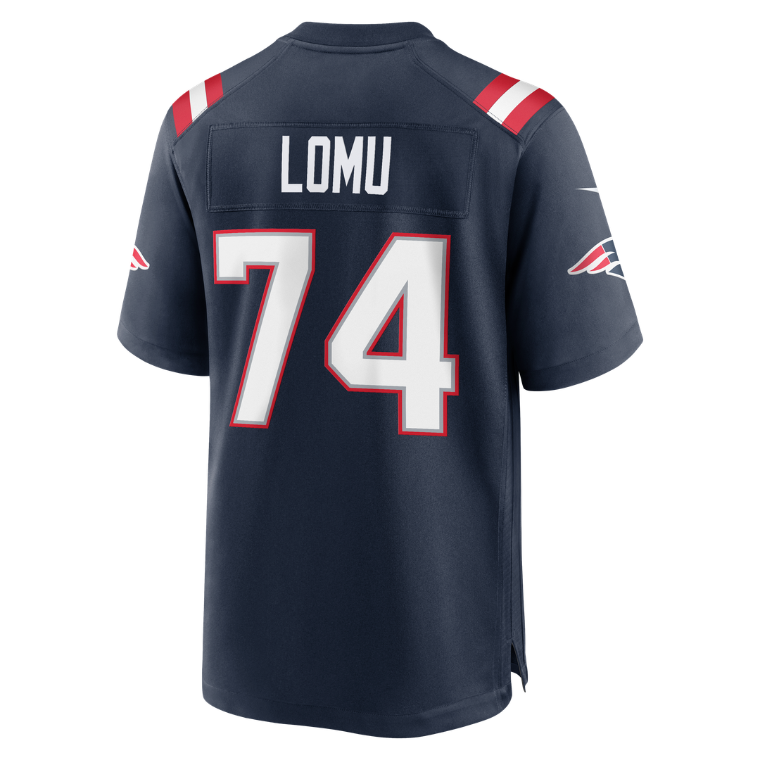 Caleb Lomu New England Patriots Nike Navy Team Game Jersey