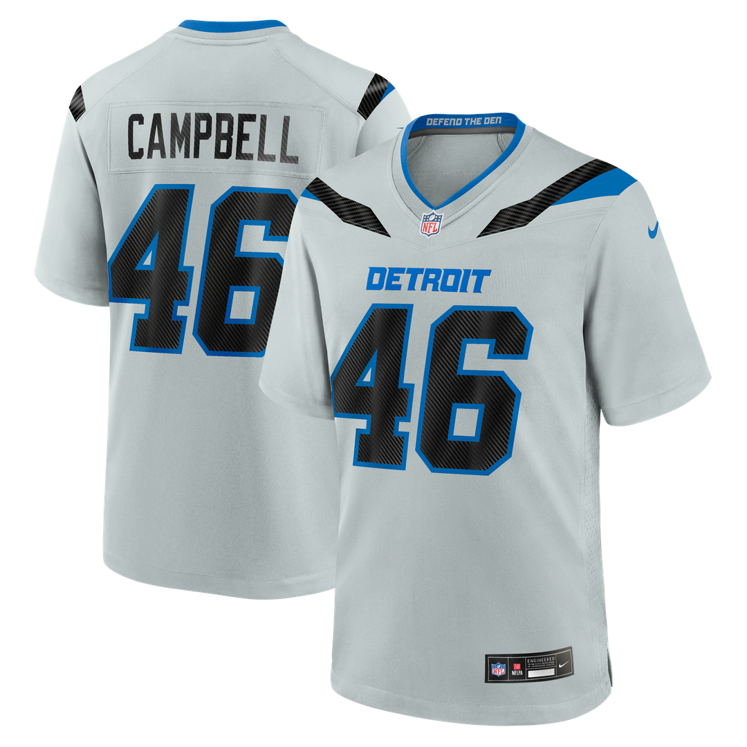 Jack Campbell Detroit Lions Nike Silver 2026 Rivalries Collection Game Jersey