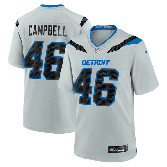 Jack Campbell Detroit Lions Nike Silver 2026 Rivalries Collection Game Jersey