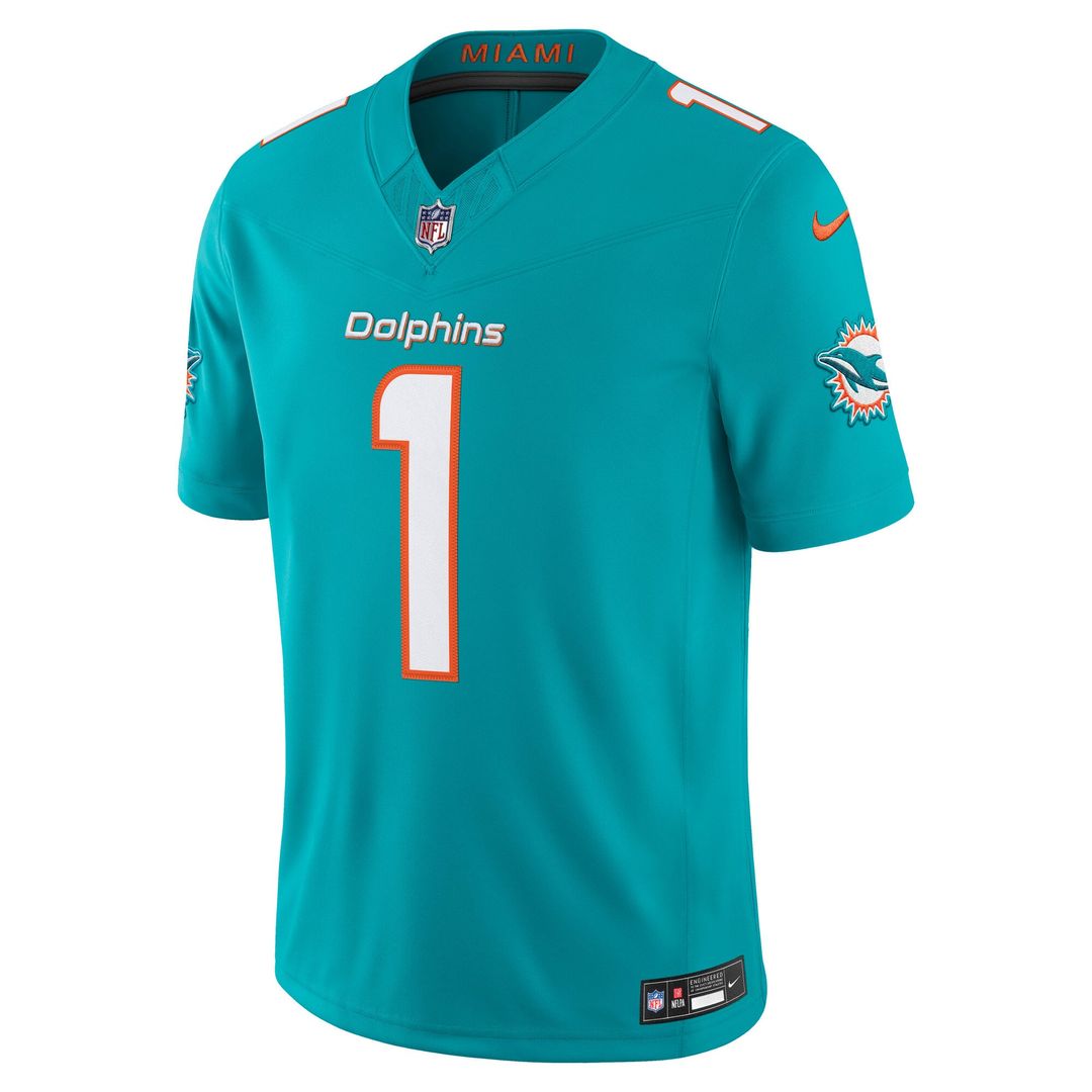 Tua Tagovailoa Miami Dolphins Nike Aqua Team Vapor F.U.S.E. Stitched Limited Jersey