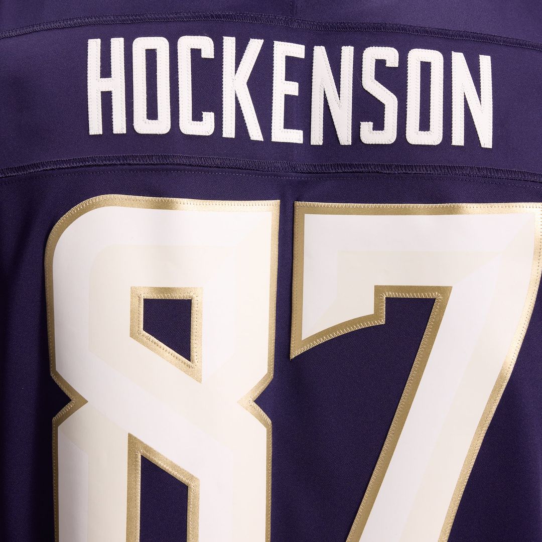 T.J. Hockenson Minnesota Vikings Nike Purple 2026 Rivalries Collection Stitched Limited Jersey