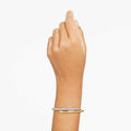 Swarovski Dextera bangle Magnetic closure, White, Rhodium plated