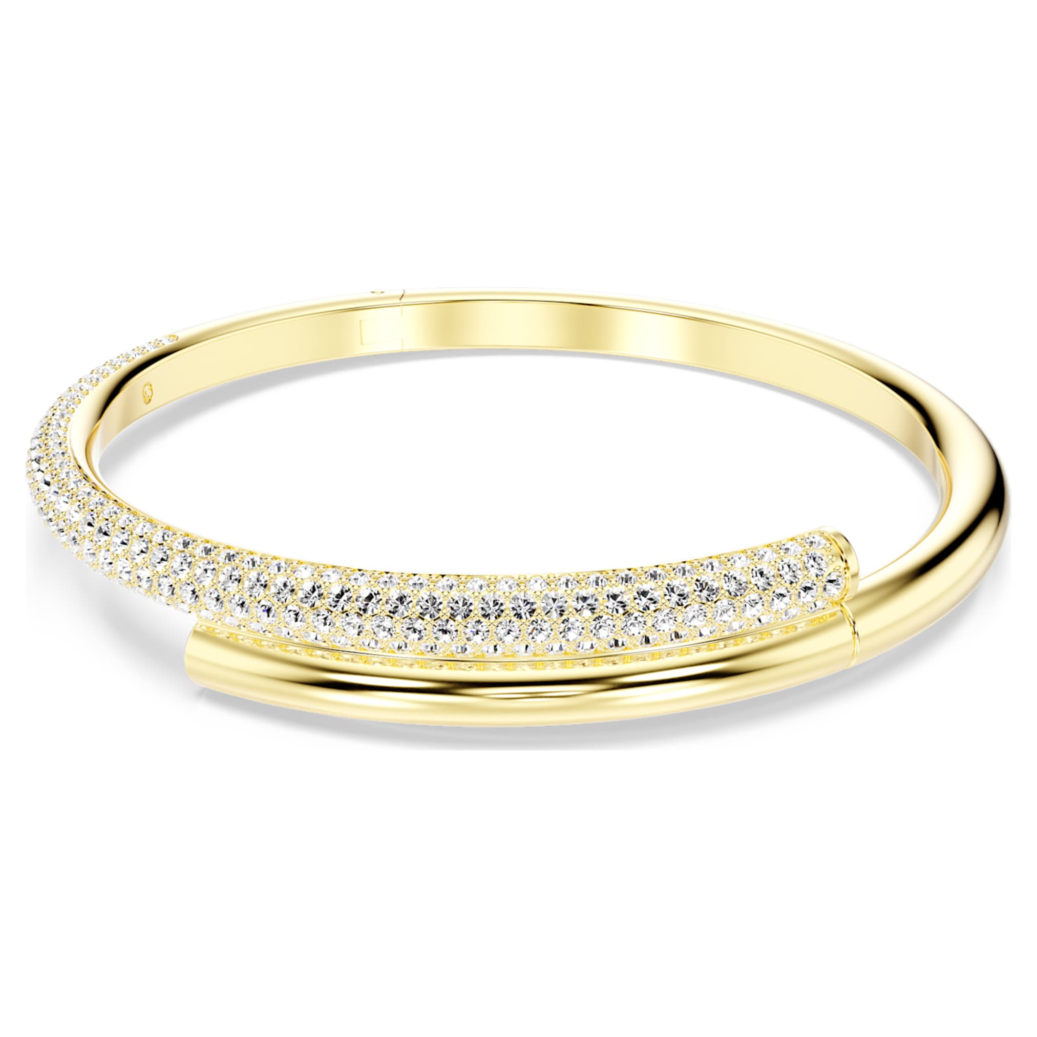 Swarovski Dextera bangle Magnetic closure, White, 18K gold finish