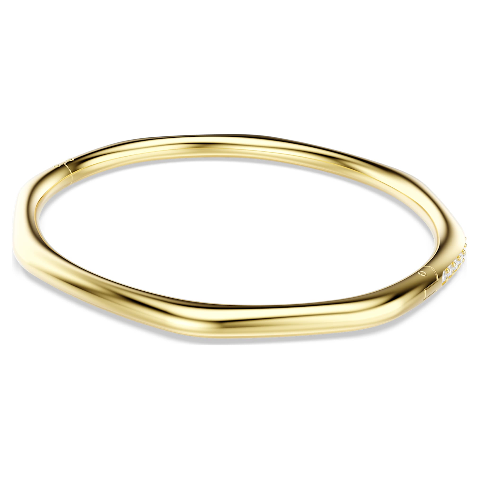 Swarovski Dextera bangle Octagon shape, Round cut, White, 18K gold finish