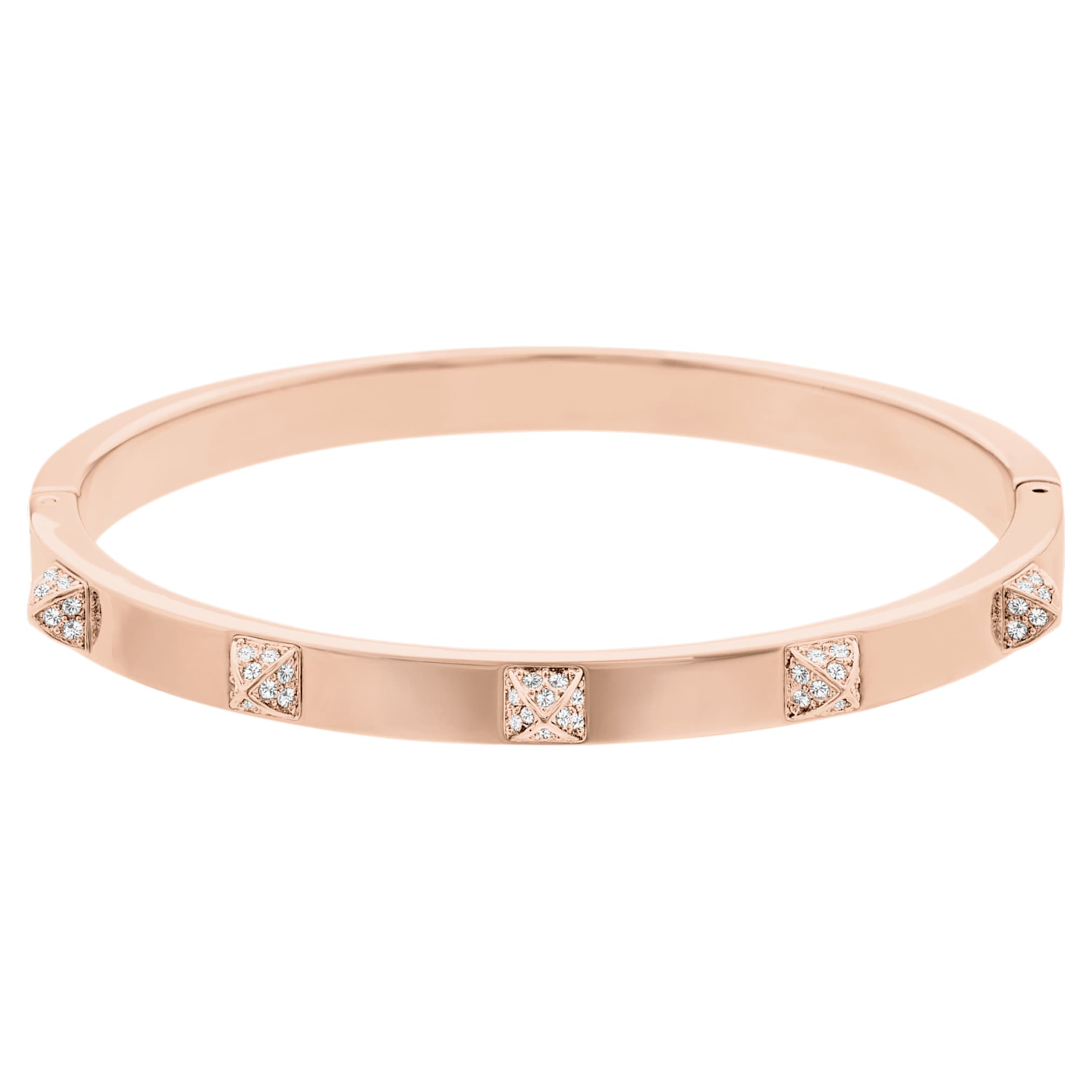 Swarovski Dextera bangle Pavé, White, 18K rose gold finish