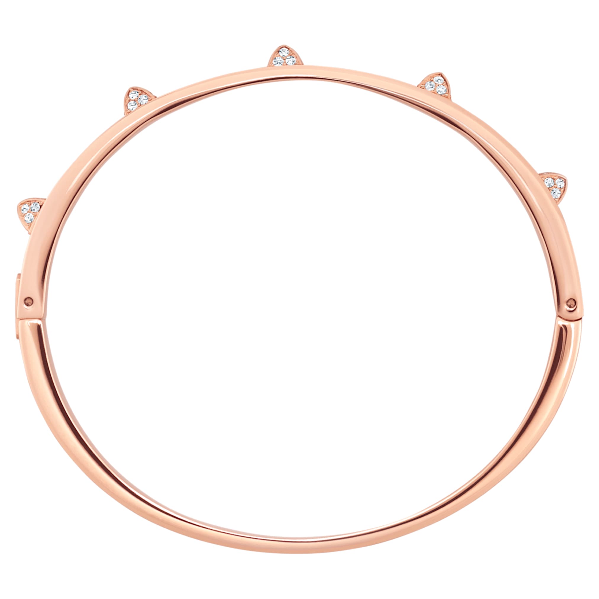 Swarovski Dextera bangle Pavé, White, 18K rose gold finish