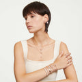 Swarovski Dextera bangle Pavé, White, 18K rose gold finish