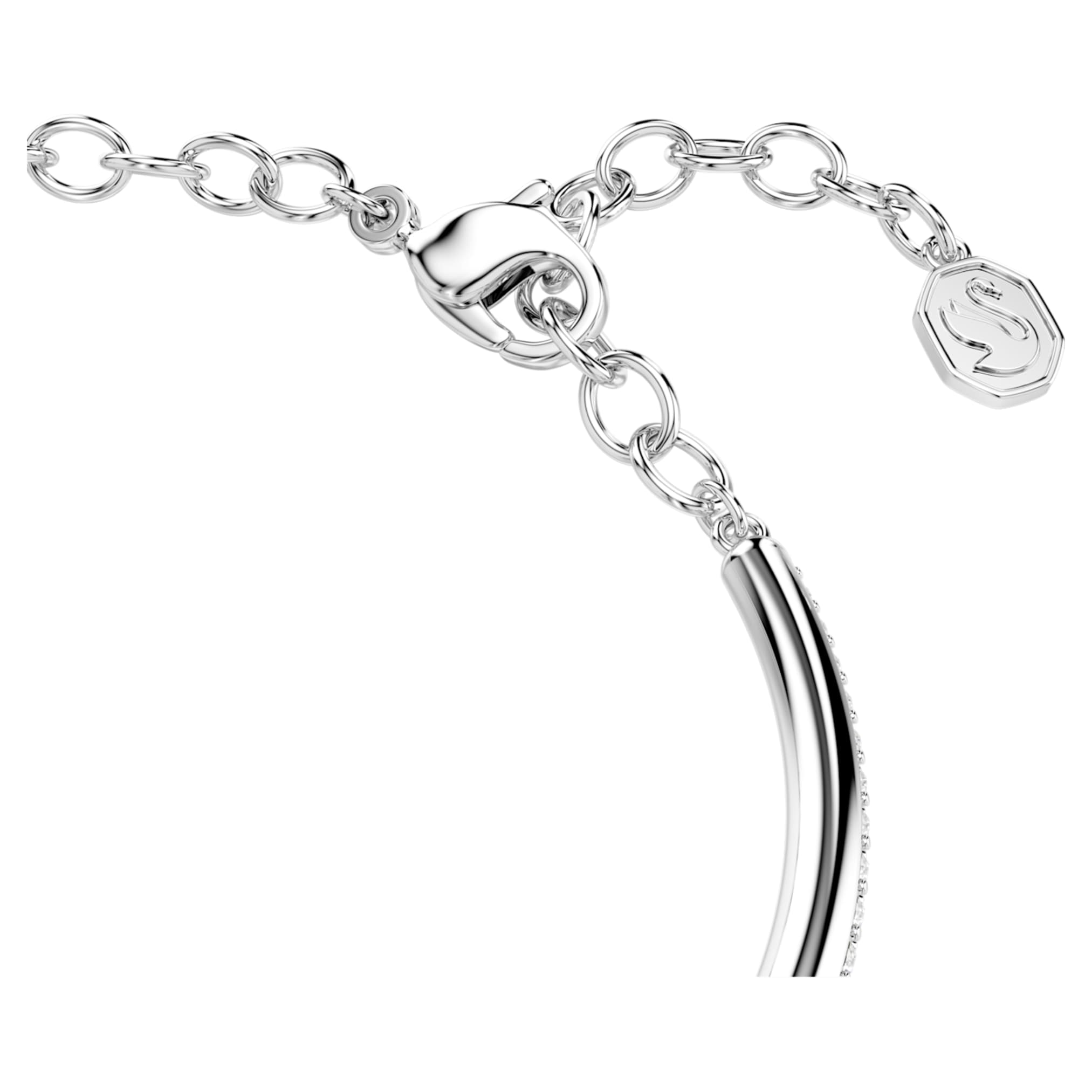 Swarovski Dextera bangle Round cut, White, Rhodium plated