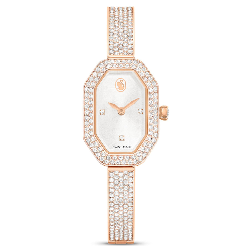 Swarovski Dextera bangle watch Swiss Made, Metal bracelet, Rose gold tone, Rose gold-tone finish