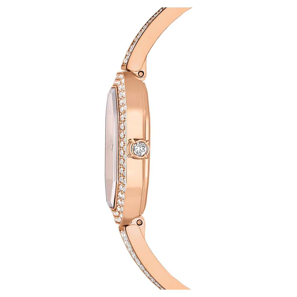 Swarovski Dextera bangle watch Swiss Made, Metal bracelet, Rose gold tone, Rose gold-tone finish