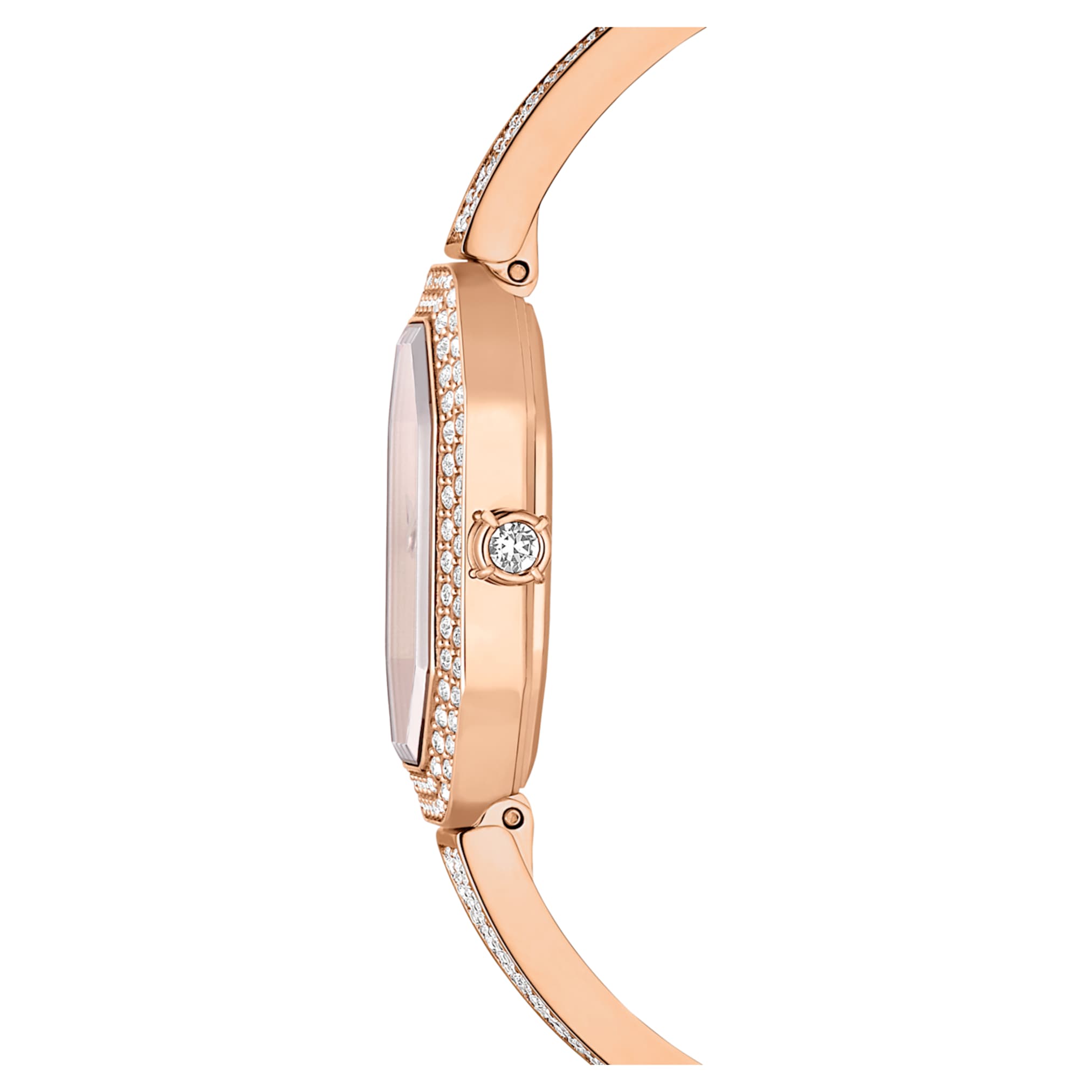 Swarovski Dextera bangle watch Swiss Made, Metal bracelet, Rose gold tone, Rose gold-tone finish