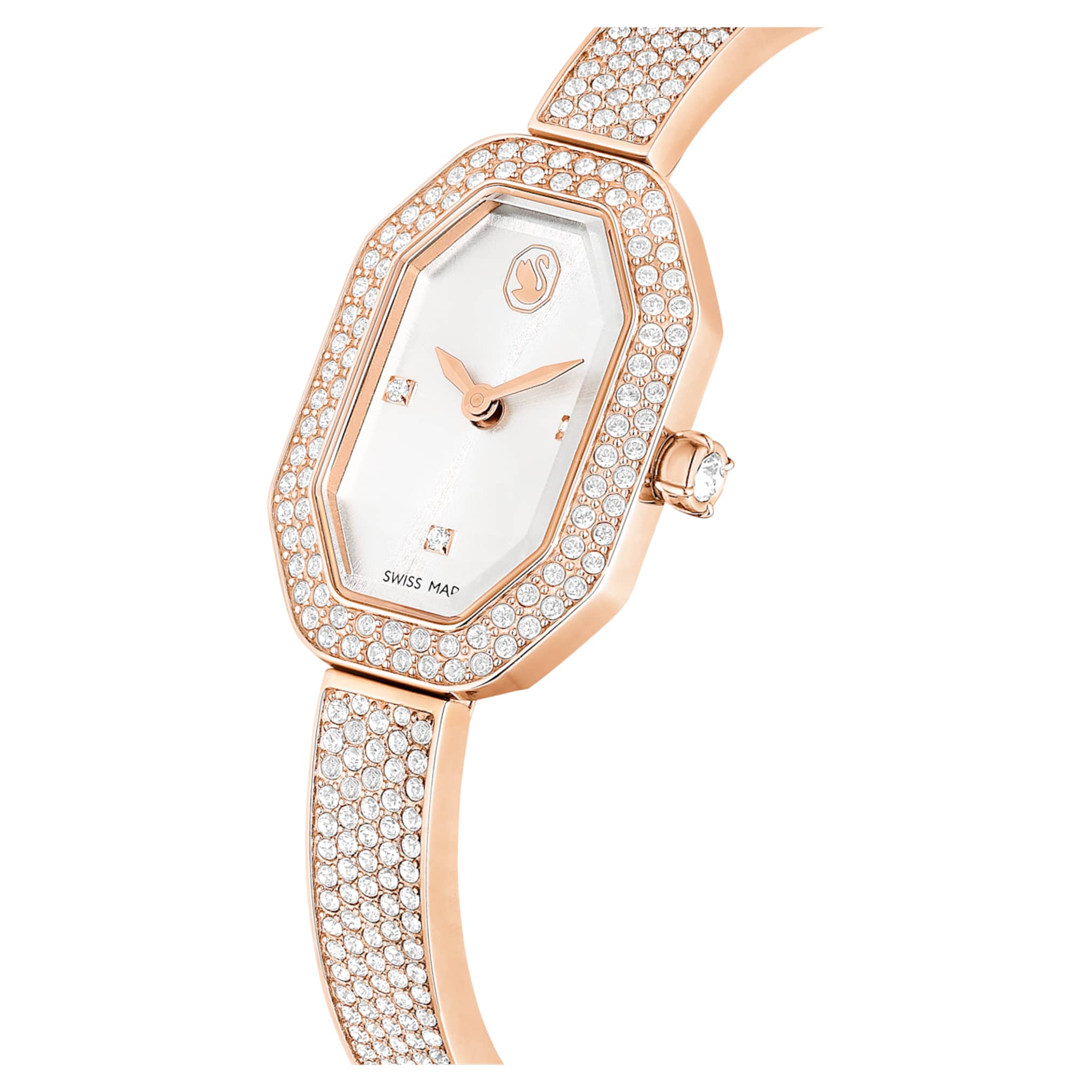 Swarovski Dextera bangle watch Swiss Made, Metal bracelet, Rose gold tone, Rose gold-tone finish