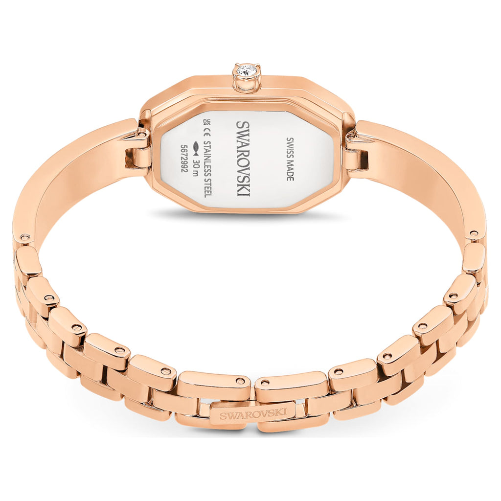 Swarovski Dextera bangle watch Swiss Made, Metal bracelet, Rose gold tone, Rose gold-tone finish