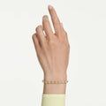 Swarovski Dextera bracelet Round cut, White, 18K gold finish