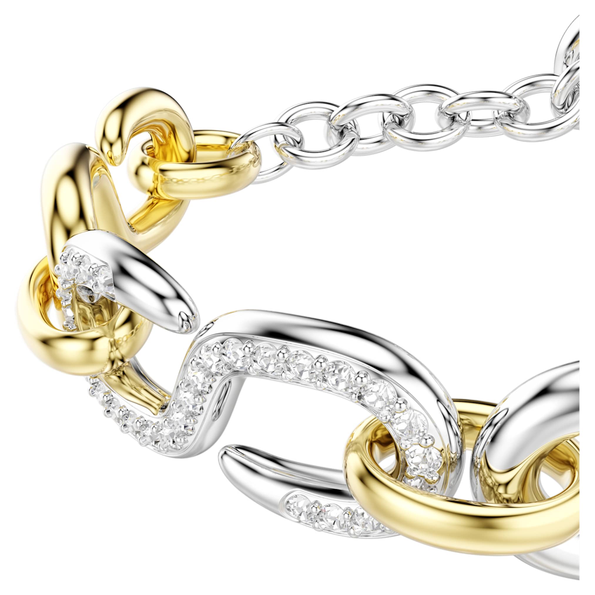 Swarovski Dextera bracelet Round cut, T-bar, White, Mixed metal finish