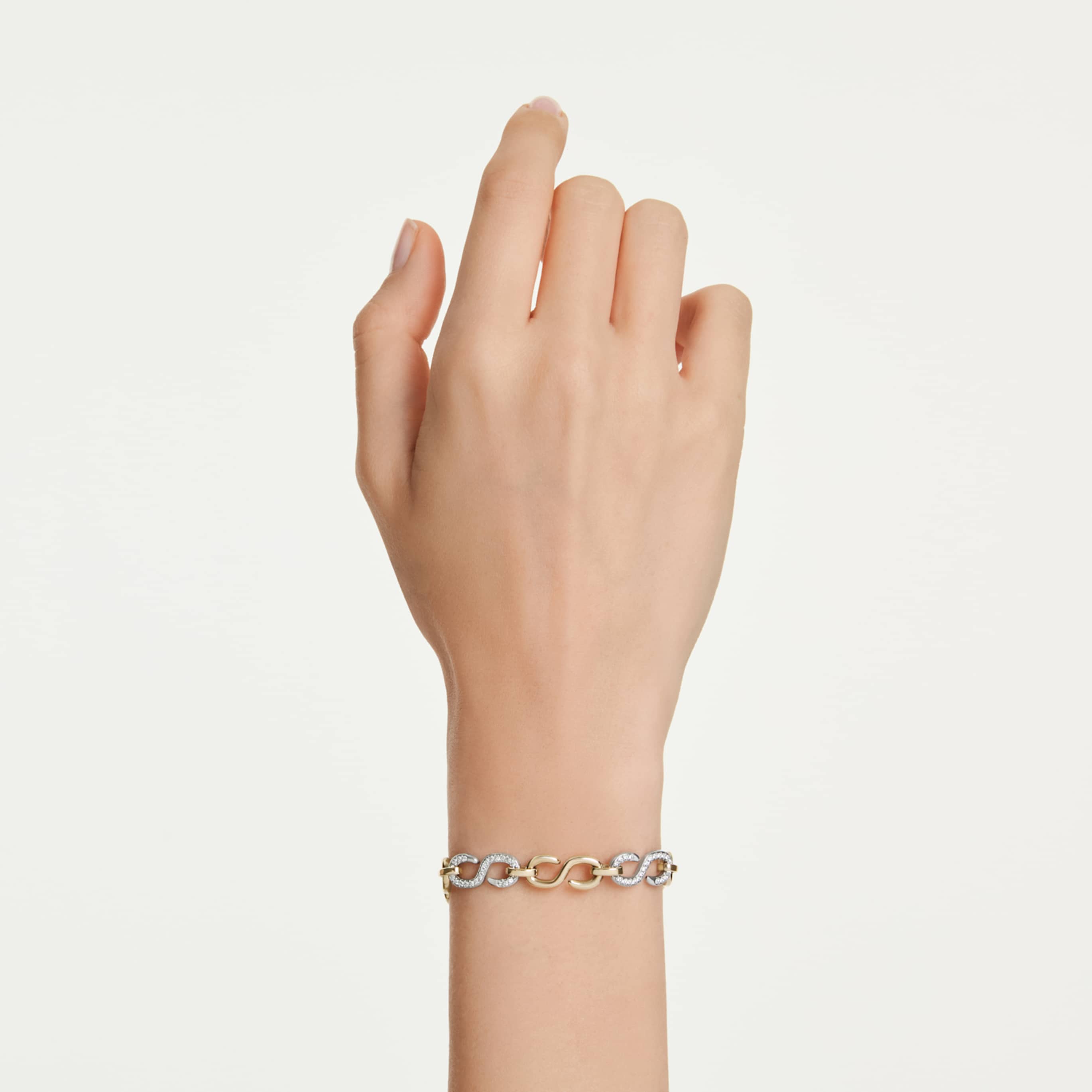 Swarovski Dextera bracelet Round cut, White, Mixed metal finish