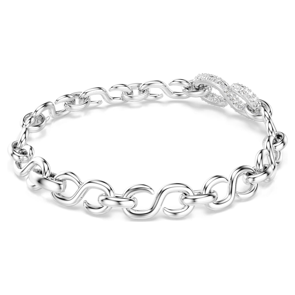 Swarovski Dextera bracelet Round cut, White, Rhodium plated