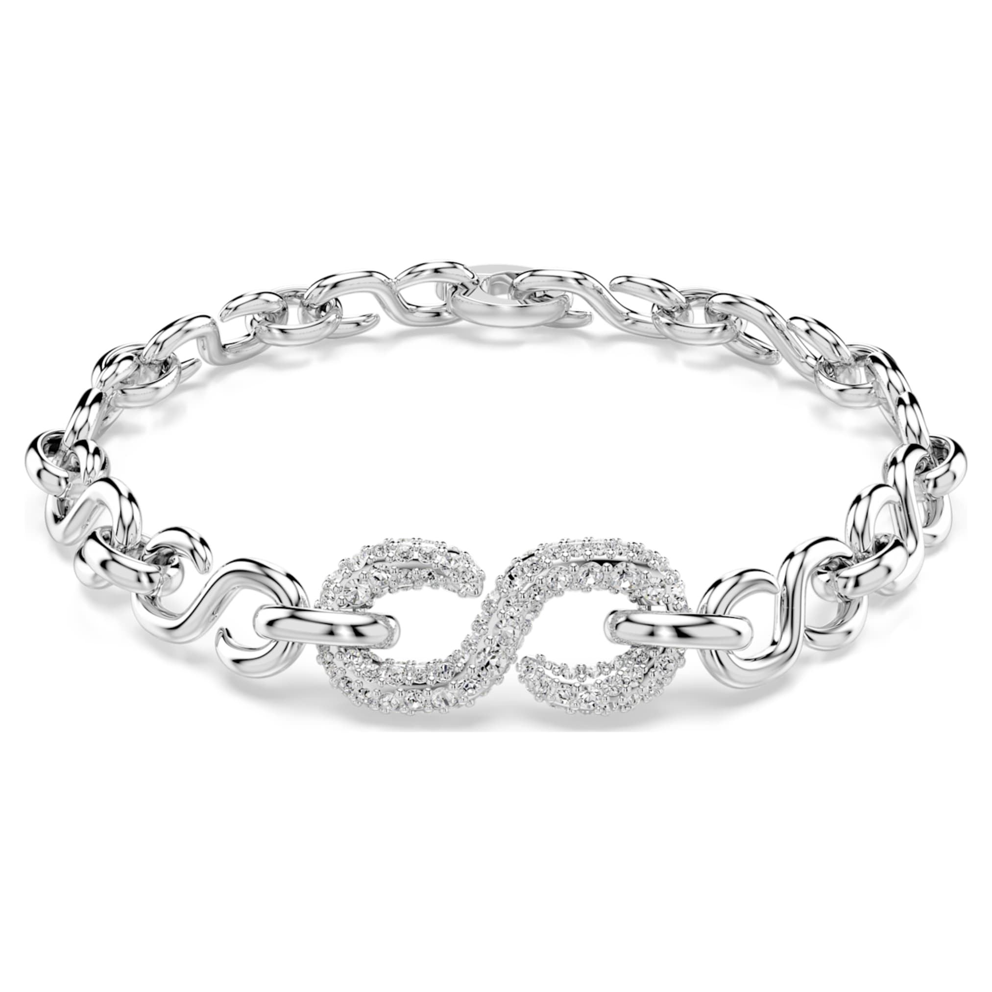 Swarovski Dextera bracelet Round cut, White, Rhodium plated