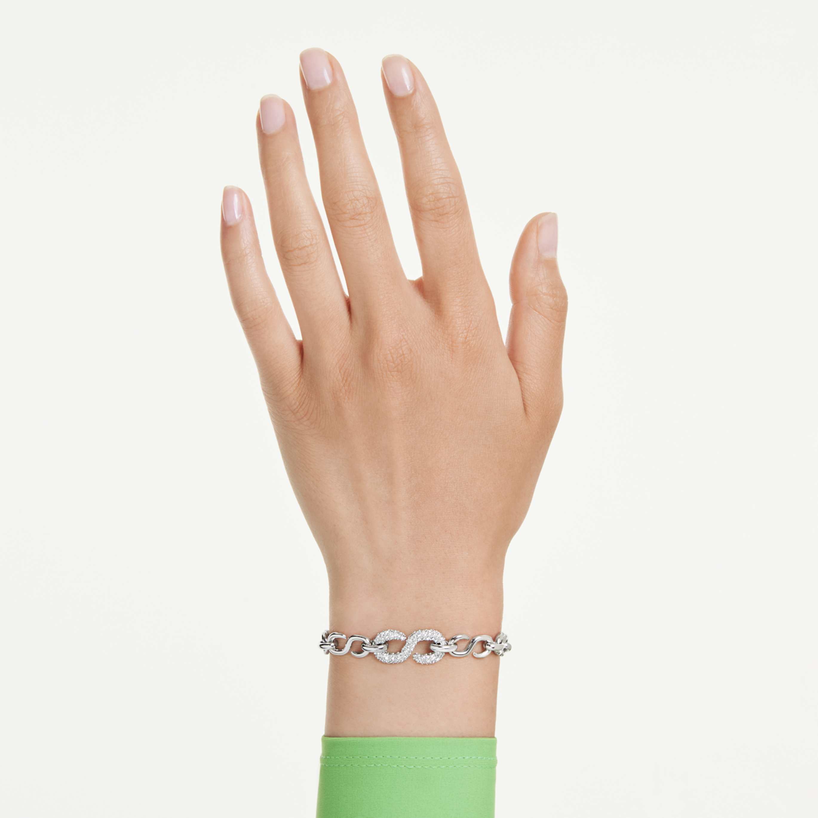 Swarovski Dextera bracelet Round cut, White, Rhodium plated