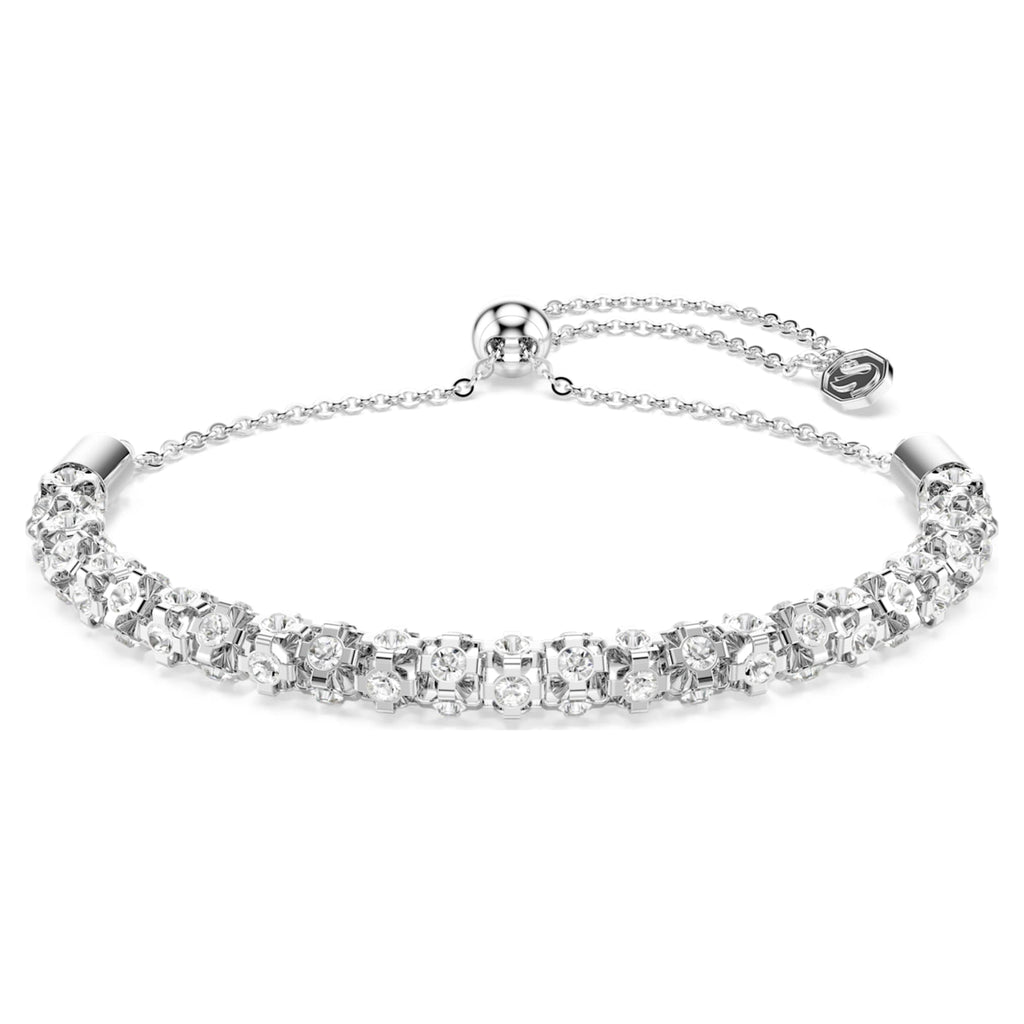 Swarovski Dextera bracelet Round cut, White, Stainless steel