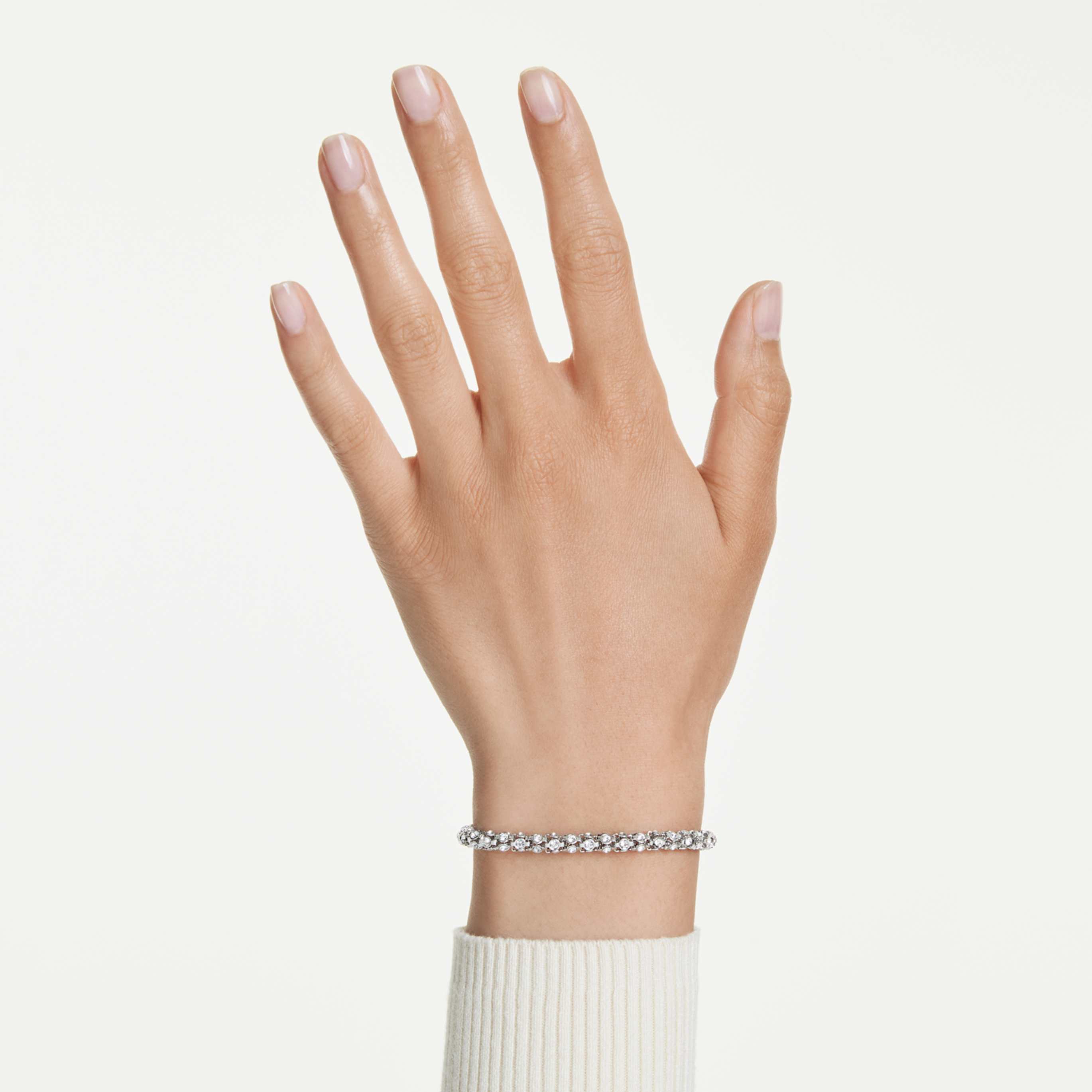 Swarovski Dextera bracelet Round cut, White, Stainless steel
