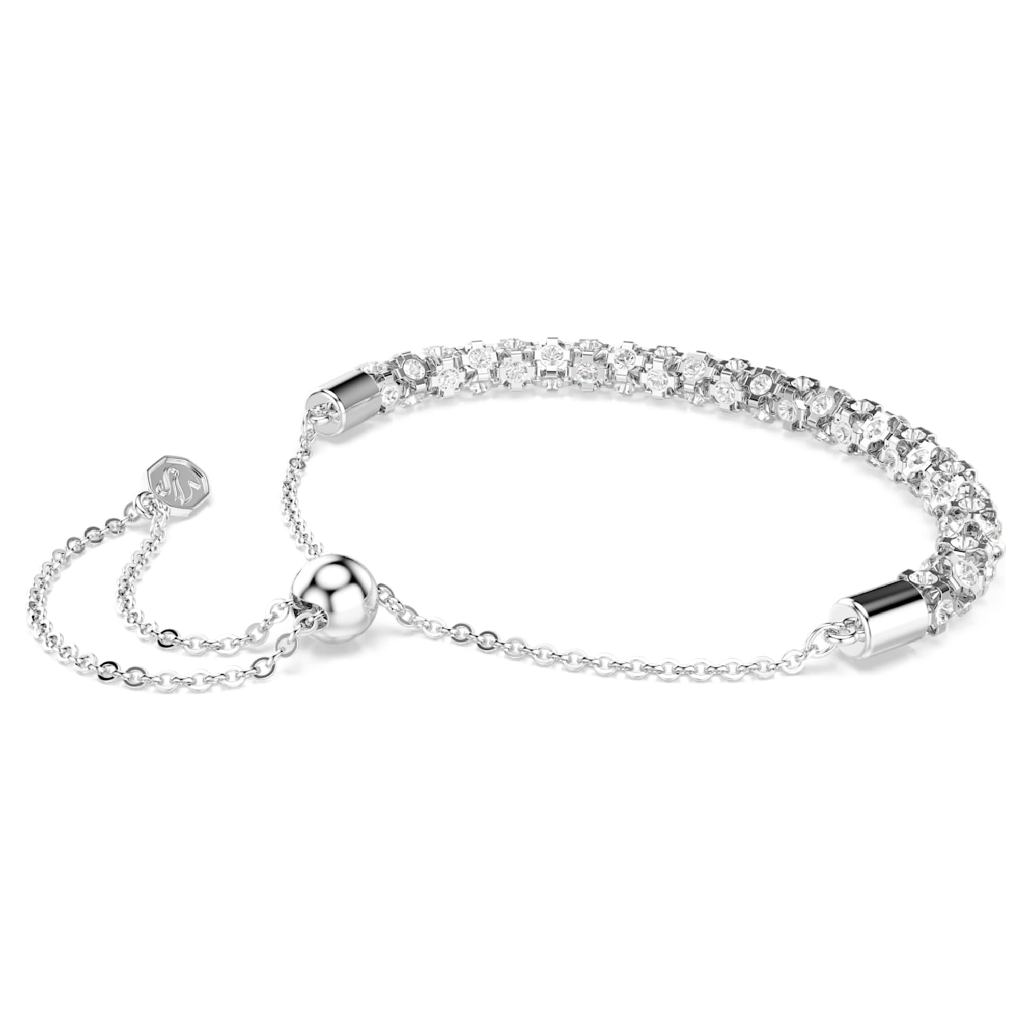 Swarovski Dextera bracelet Round cut, White, Stainless steel