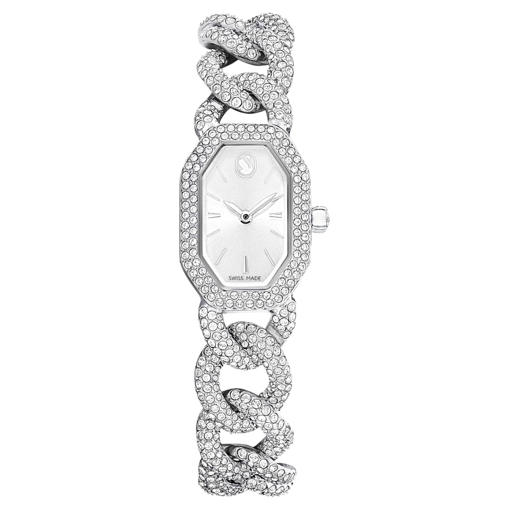 Swarovski Dextera chain watch Swiss Made, Crystal bracelet, Silver tone, Stainless Steel