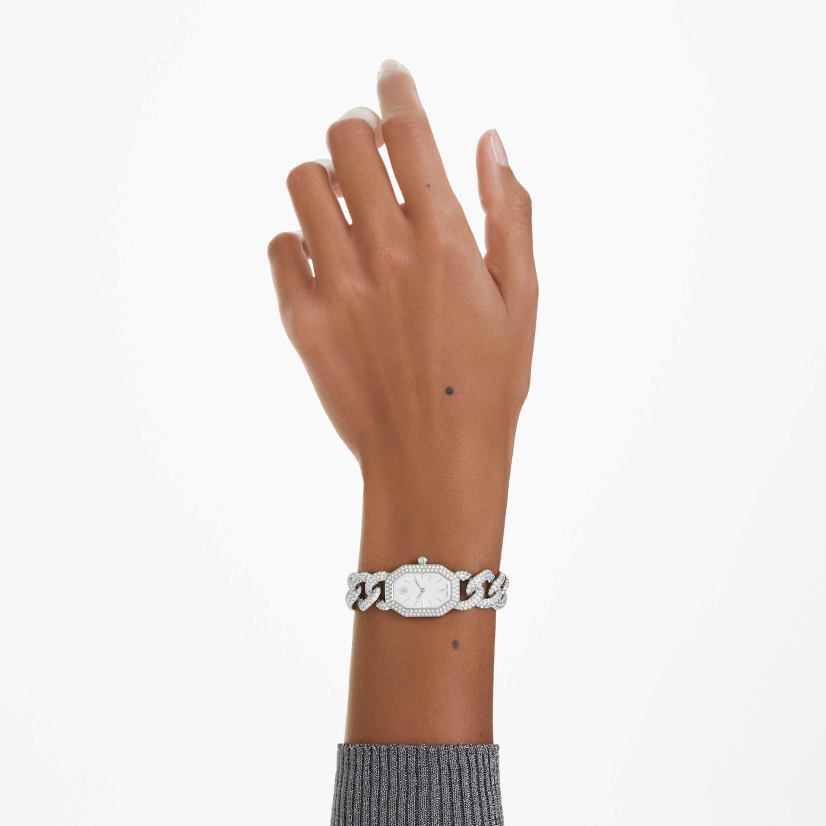 Swarovski Dextera chain watch Swiss Made, Crystal bracelet, Gold tone, Gold-tone finish