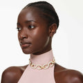 Swarovski Dextera choker Round cut, White, 18K gold finish