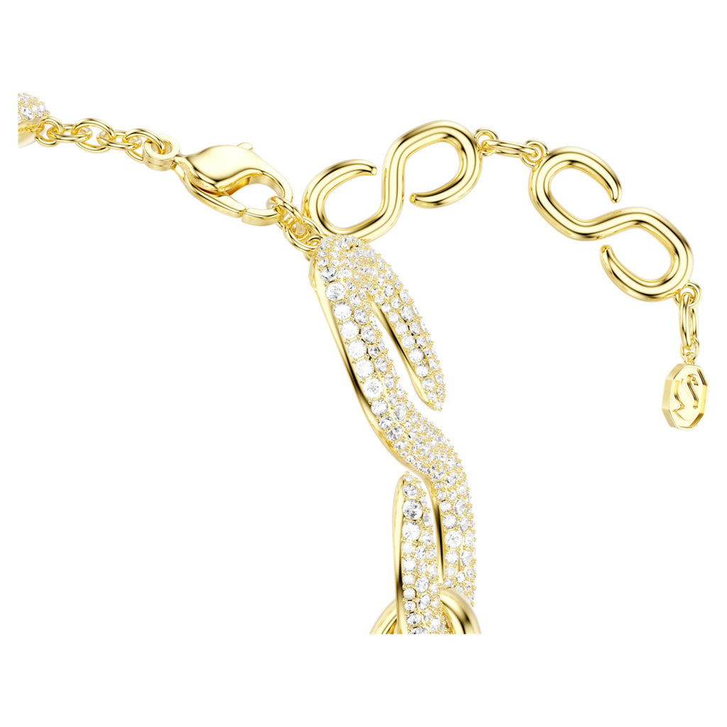 Swarovski Dextera choker Round cut, White, 18K gold finish