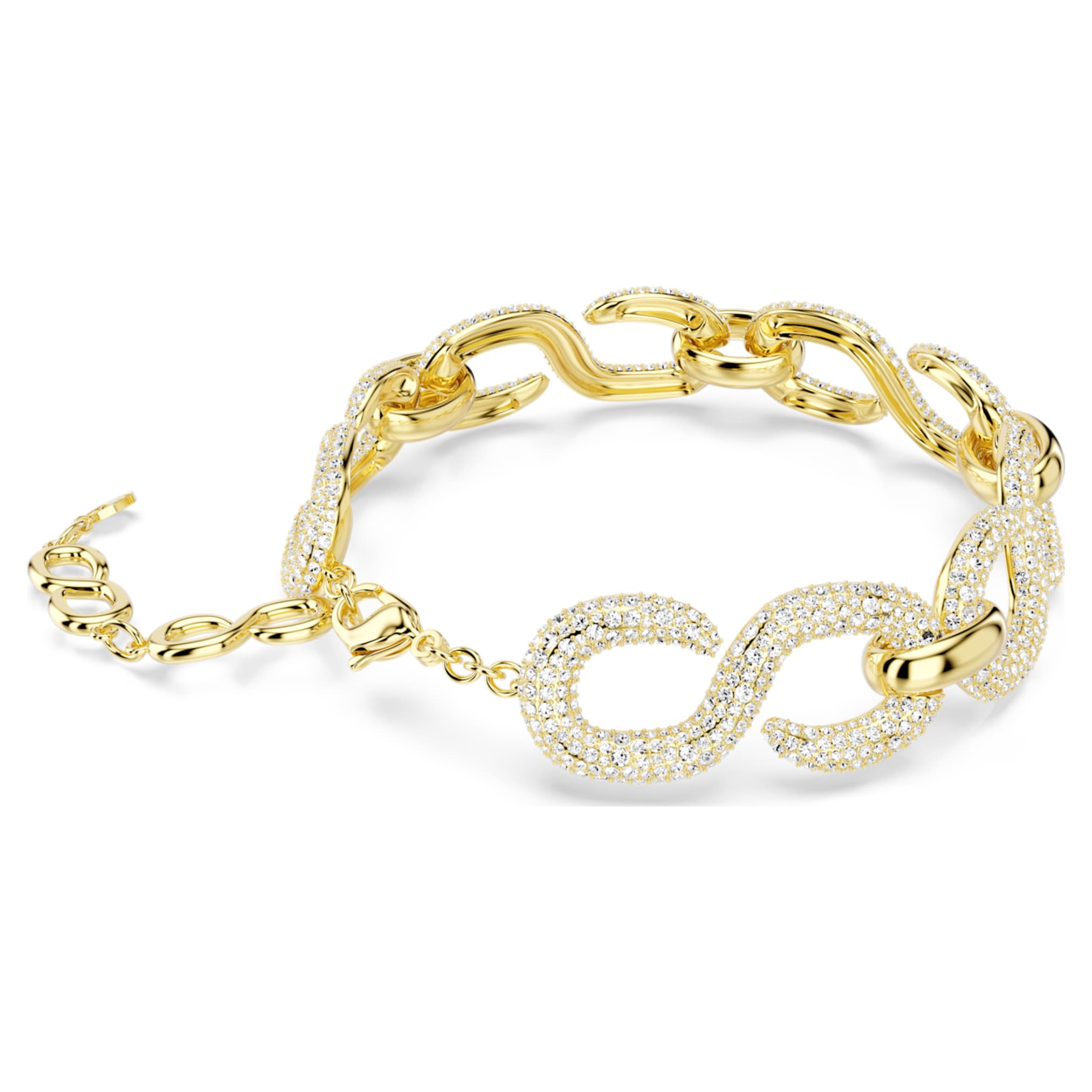 Swarovski Dextera choker Round cut, White, 18K gold finish