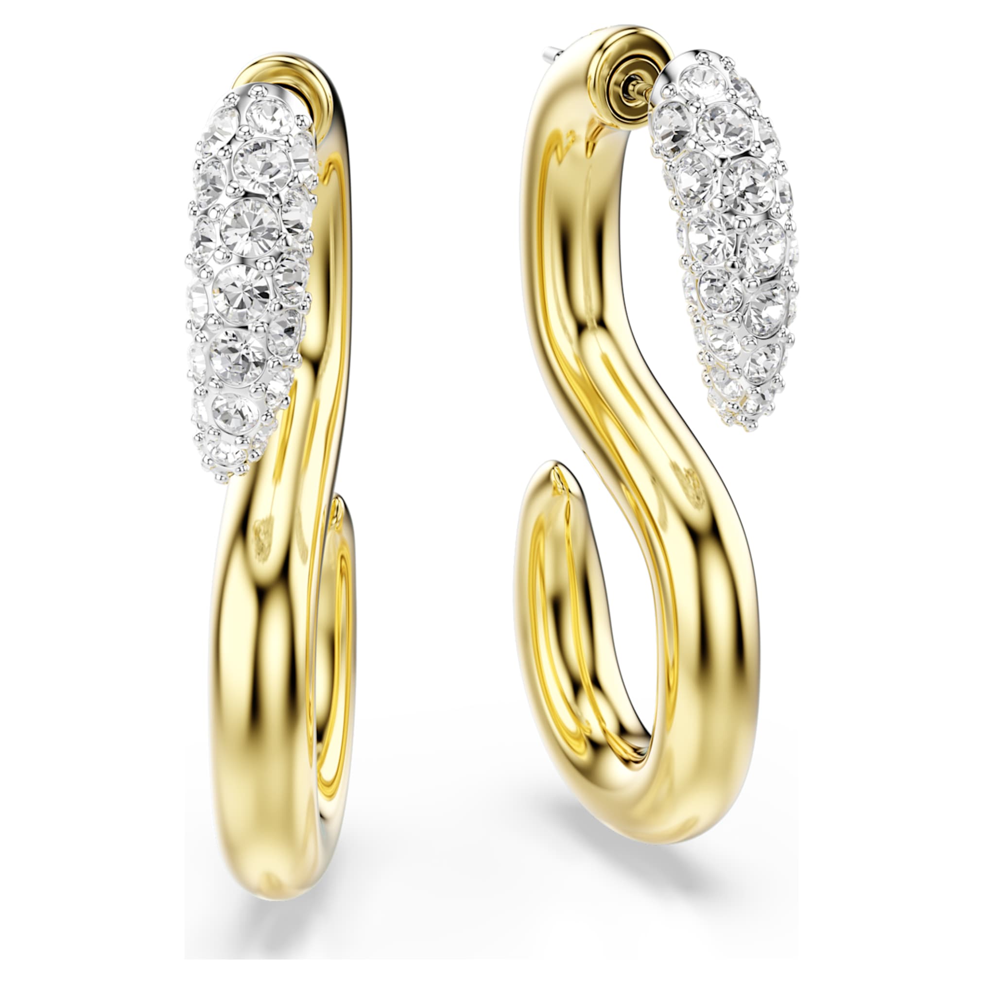 Swarovski Dextera earrings Round cut, White, Mixed metal finish