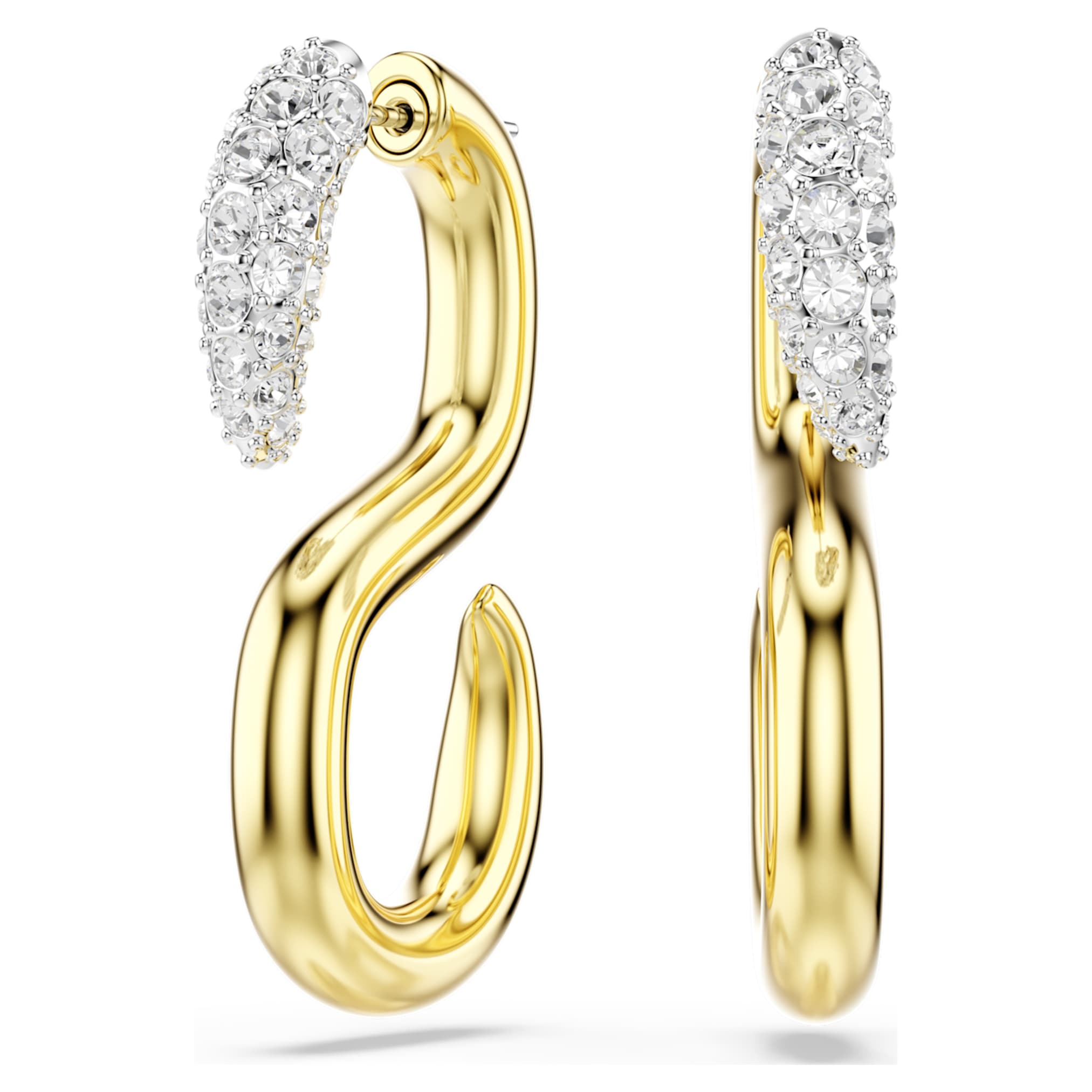 Swarovski Dextera earrings Round cut, White, Mixed metal finish