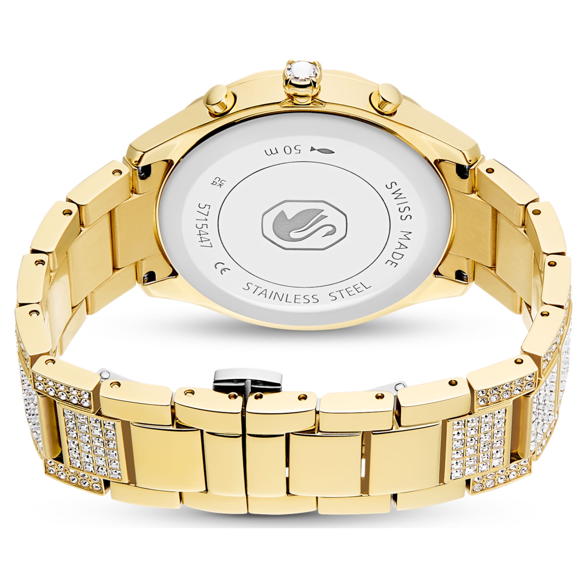 Swarovski Dextera lux watch Swiss Made, Metal bracelet, Gold tone, Gold-tone finish