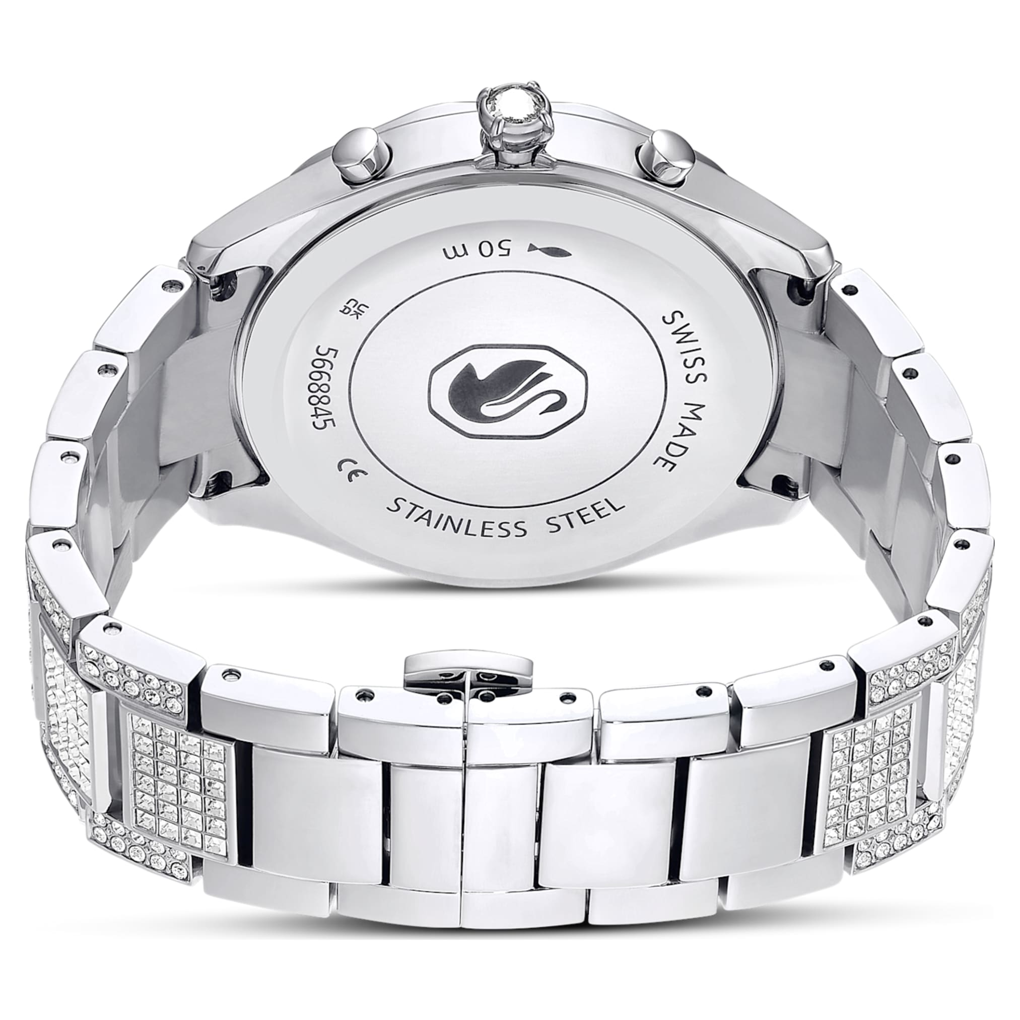 Swarovski Dextera lux watch Swiss Made, Metal bracelet, Silver tone, Stainless Steel