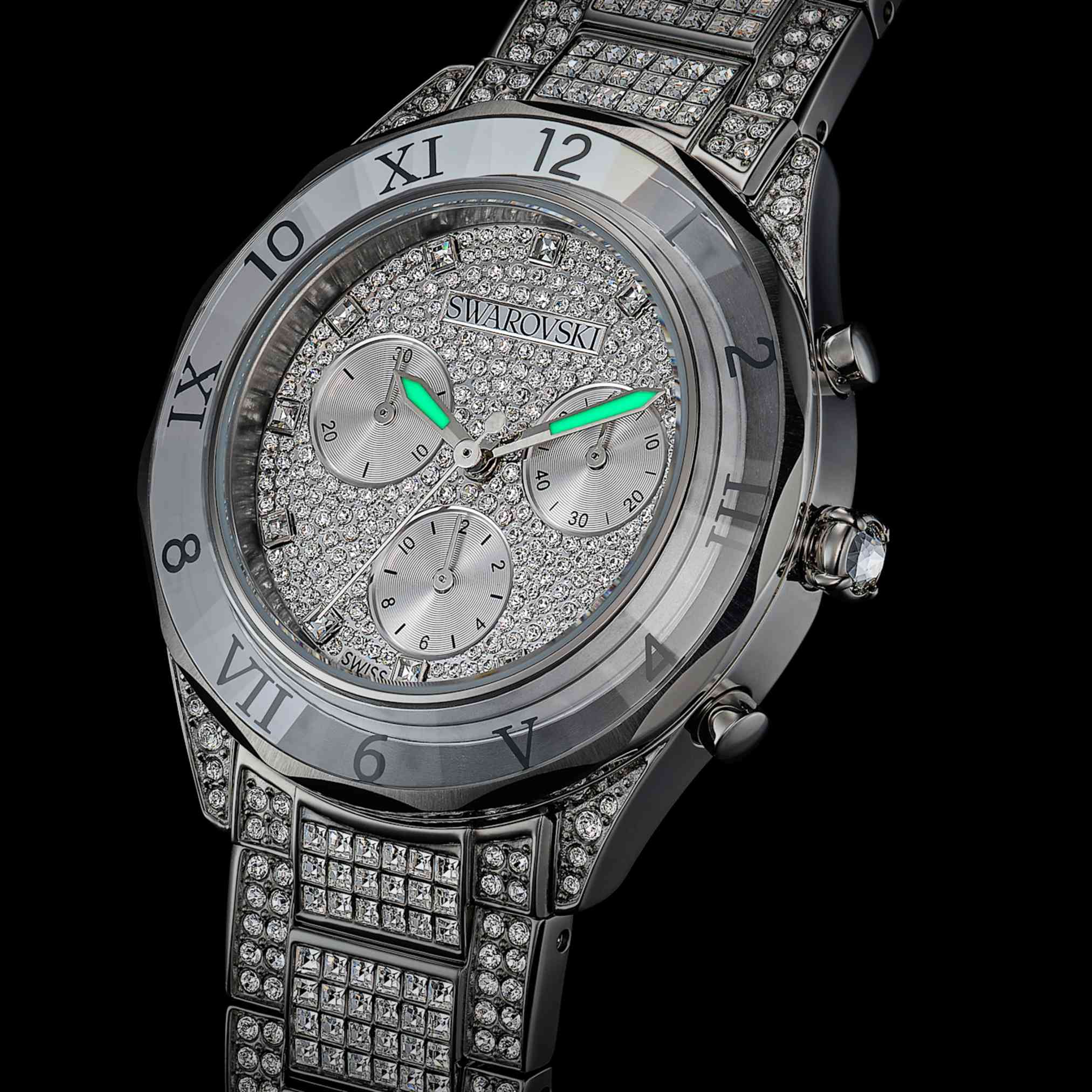 Swarovski Dextera lux watch Swiss Made, Metal bracelet, Silver tone, Stainless Steel
