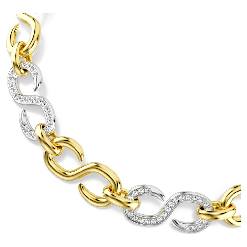 Swarovski Dextera necklace Round cut, Chain, White, Mixed metal finish