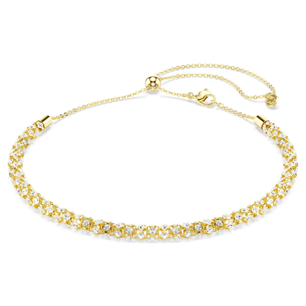 Swarovski Dextera necklace Round cut, White, 18K gold finish