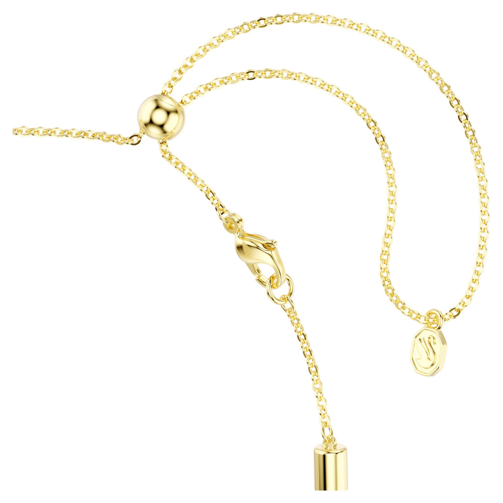 Swarovski Dextera necklace Round cut, White, 18K gold finish
