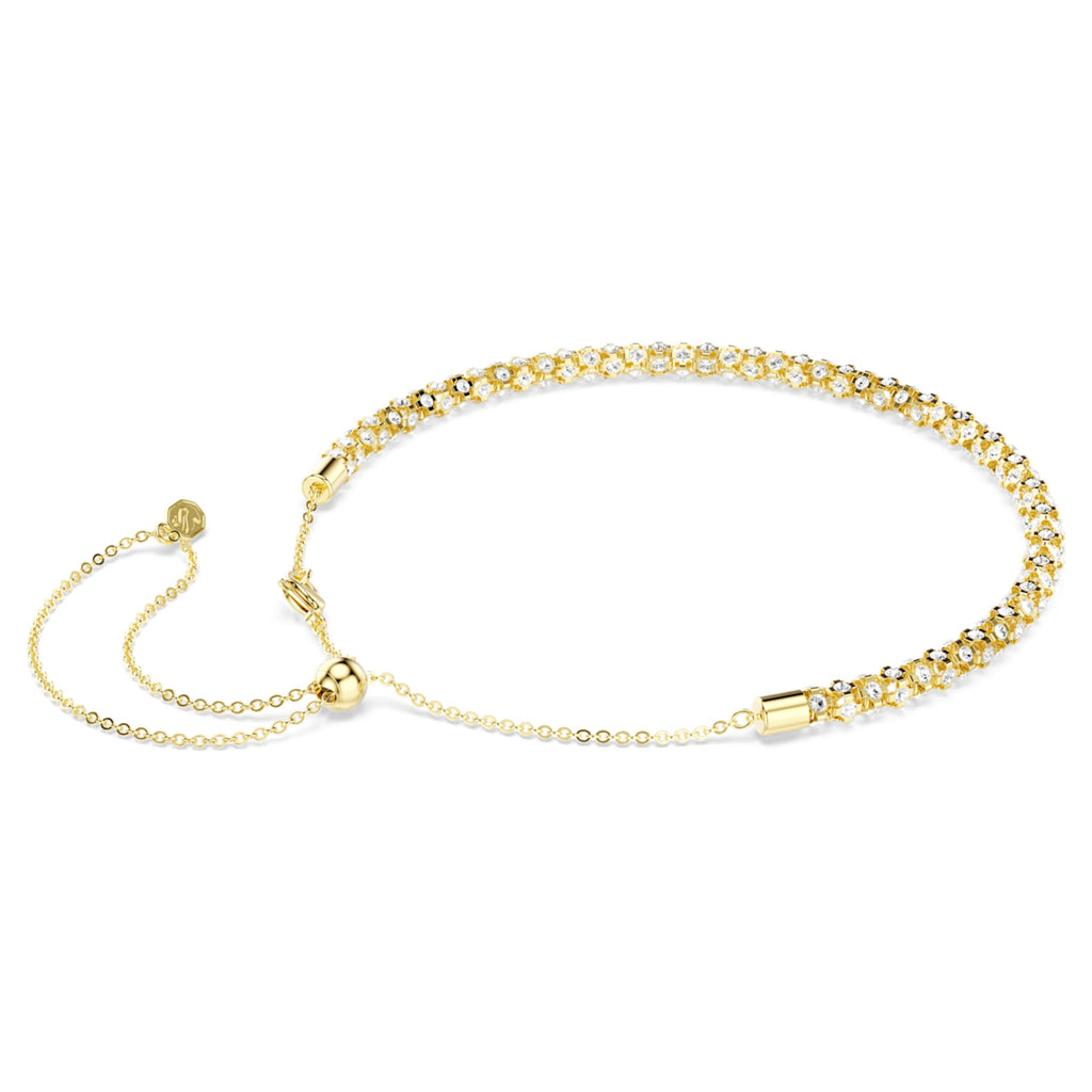 Swarovski Dextera necklace Round cut, White, 18K gold finish